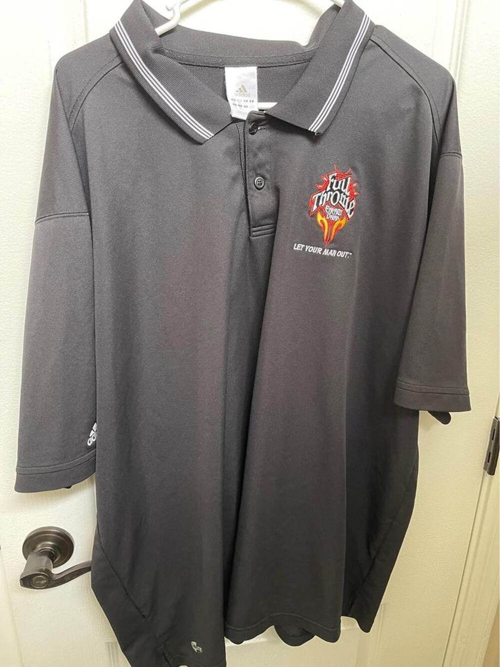Mens Adidas climalite Golf Shirt Sz 3XL Black polo good condition